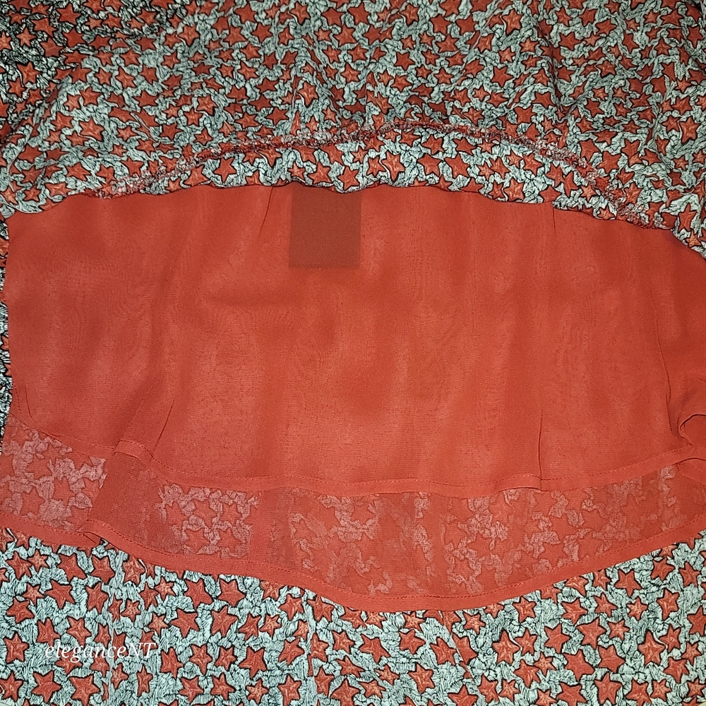 Lane Bryant 2 Layer Ruffle  Starry Red/Black/White Lined Skirt Sz: 14/16 NWT - Picture 8 of 10